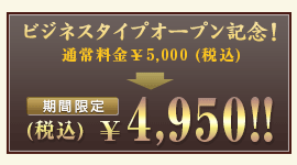 ビジネスタイプオープン記念。期間限定で4,750円(税込)