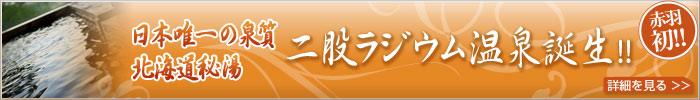 日本唯一の泉質北海道秘湯 二股ラジウム温泉誕生!!