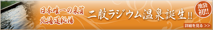 日本唯一の泉質北海道秘湯 二股ラジウム温泉誕生!!